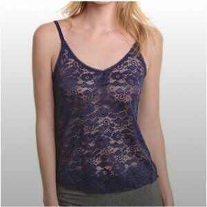NWT Honeydew Intimates Navy Blue Twilight Lace See Through Margo Cami, Medium